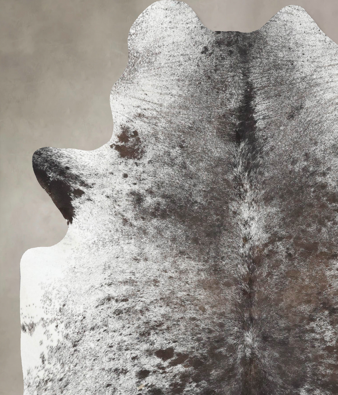 Salt and Pepper Black X-Large Brazilian Cowhide Rug 7'8"H x 6'0"W #B12