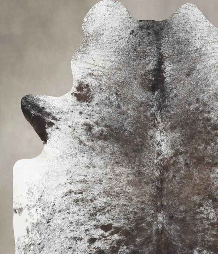 Salt and Pepper Black X-Large Brazilian Cowhide Rug 7'8"H x 6'0"W #B12762 by Hudson Hides