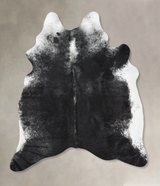Salt and Pepper Black X-Large Brazilian Cowhide Rug 7'3"H x 6'3"W #B12763 by Hudson Hides