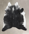 Salt and Pepper Black X-Large Brazilian Cowhide Rug 7'3