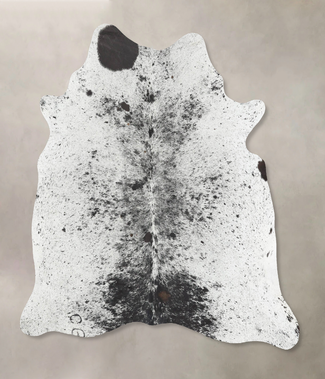 Salt and Pepper Black Large Brazilian Cowhide Rug 6'2"H x 5'5"W #B1276