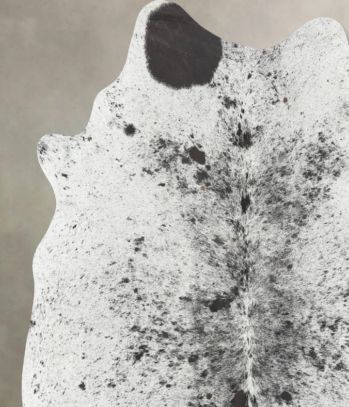 Salt and Pepper Black Large Brazilian Cowhide Rug 6'2"H x 5'5"W #B12765 by Hudson Hides