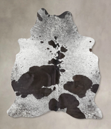 Salt and Pepper Black Large Brazilian Cowhide Rug 7'2"H x 5'4"W #B12766 by Hudson Hides