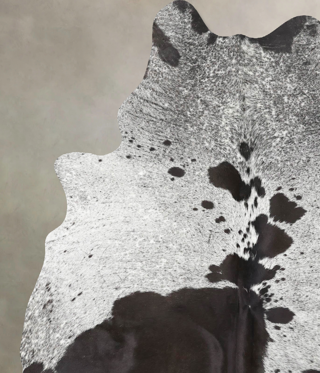 Salt and Pepper Black Large Brazilian Cowhide Rug 7'2"H x 5'4"W #B1276