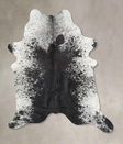 Salt and Pepper Black X-Large Brazilian Cowhide Rug 7'10"H x 6'0"W #B12767 by Hudson Hides