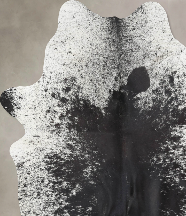 Salt and Pepper Black X-Large Brazilian Cowhide Rug 7'10"H x 6'0"W #B12767 by Hudson Hides
