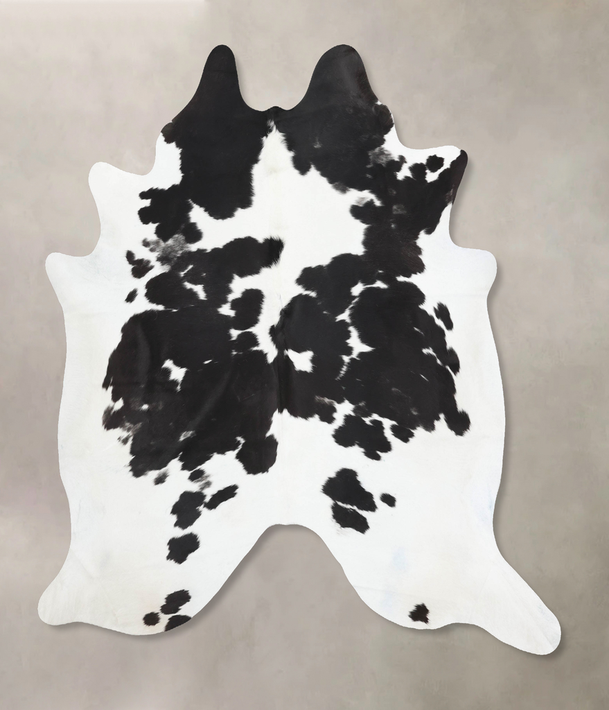Black and White XX-Large Brazilian Cowhide Rug 7'9"H x 7'1"W #B12769 by Hudson Hides