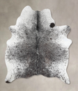 Salt and Pepper Black X-Large Brazilian Cowhide Rug 7'0"H x 5'10"W #B12773 by Hudson Hides
