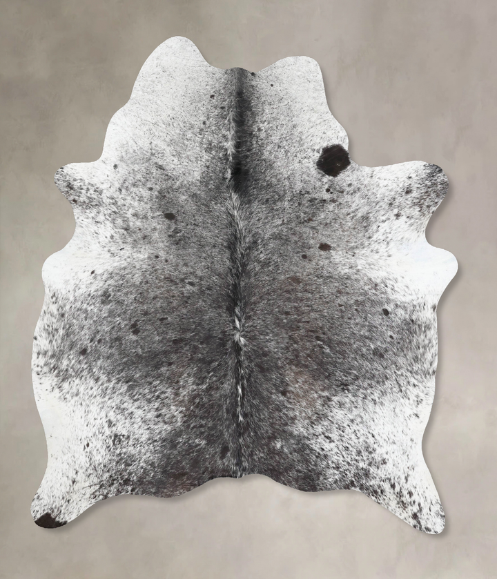 Salt and Pepper Black X-Large Brazilian Cowhide Rug 7'0"H x 5'10"W #B12773 by Hudson Hides