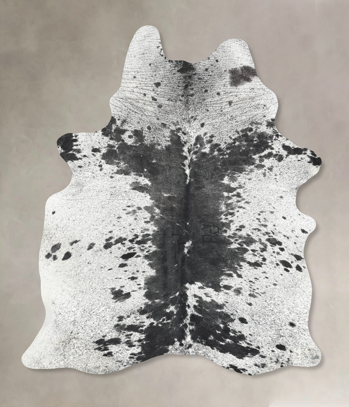 Salt and Pepper Black X-Large Brazilian Cowhide Rug 8'1"H x 5'4"W #B12774 by Hudson Hides