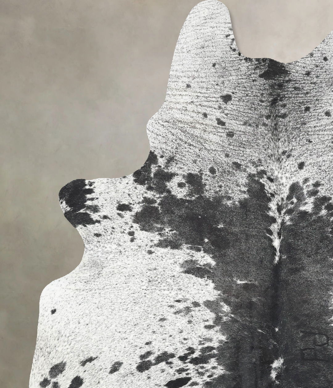 Salt and Pepper Black X-Large Brazilian Cowhide Rug 8'1"H x 5'4"W #B12