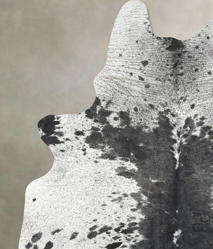 Salt and Pepper Black X-Large Brazilian Cowhide Rug 8'1"H x 5'4"W #B12774 by Hudson Hides