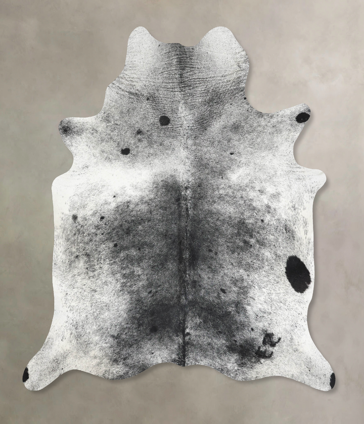 Salt and Pepper Black X-Large Brazilian Cowhide Rug 7'6"H x 6'7"W #B12775 by Hudson Hides