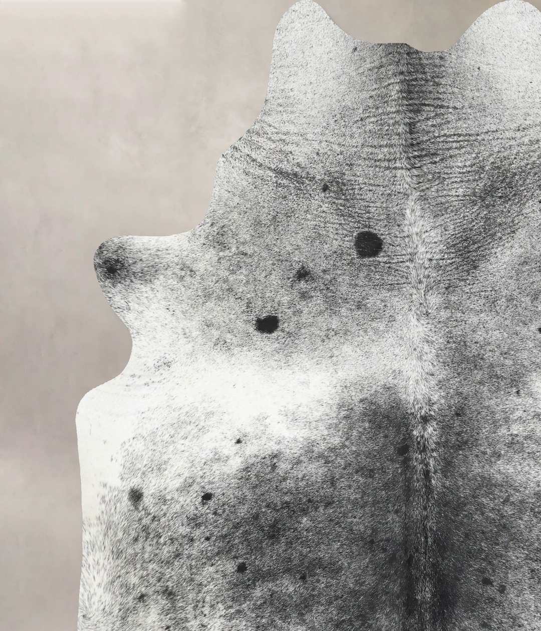 Salt and Pepper Black X-Large Brazilian Cowhide Rug 7'6"H x 6'7"W #B12