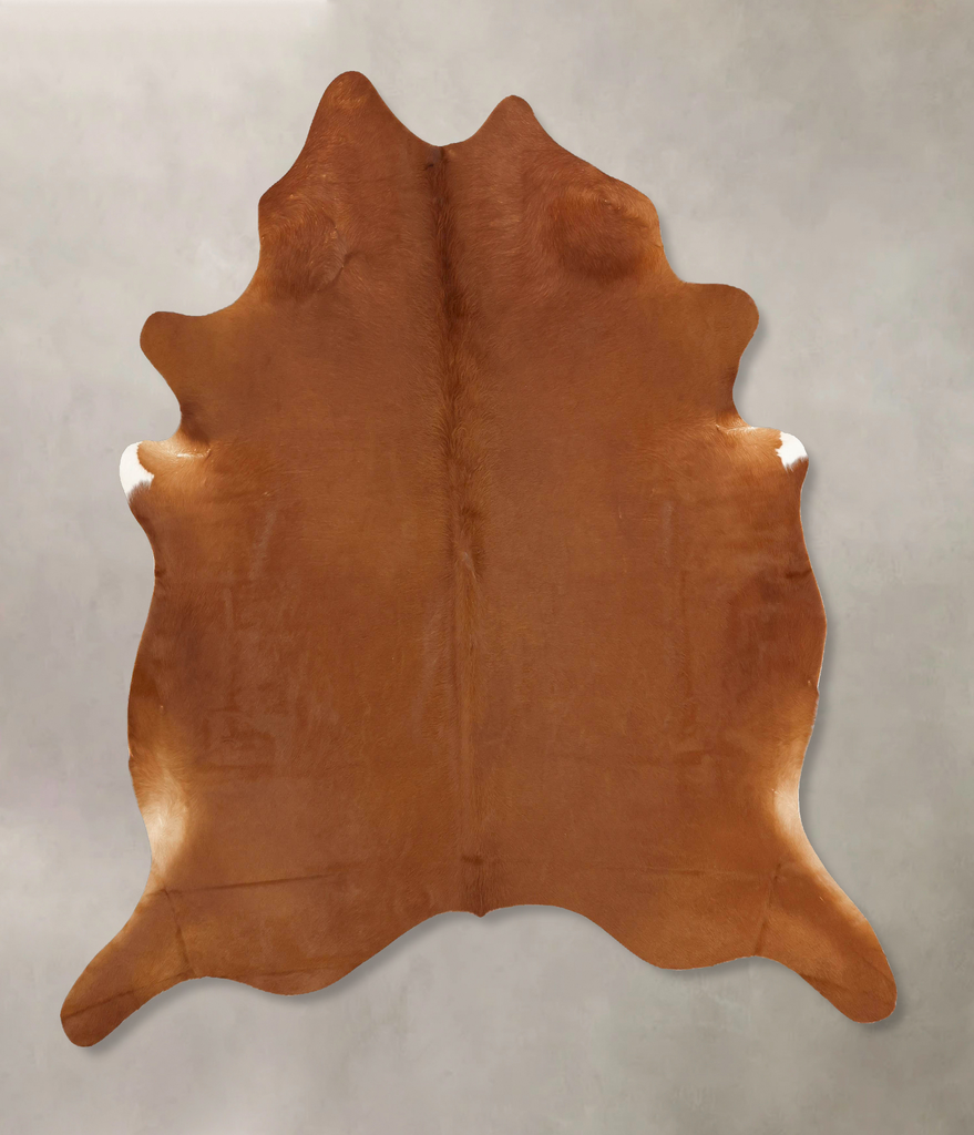 Solid Brown X-Large Brazilian Cowhide Rug 7'2"H x 6'8"W #B12780 by Hudson Hides