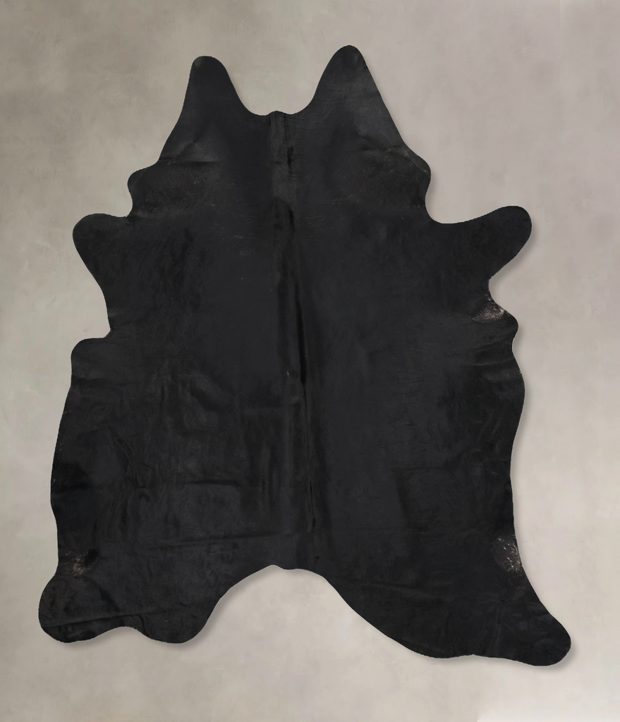 Solid Black X-Large Brazilian Cowhide Rug 7'8"H x 6'0"W #B12785 by Hudson Hides