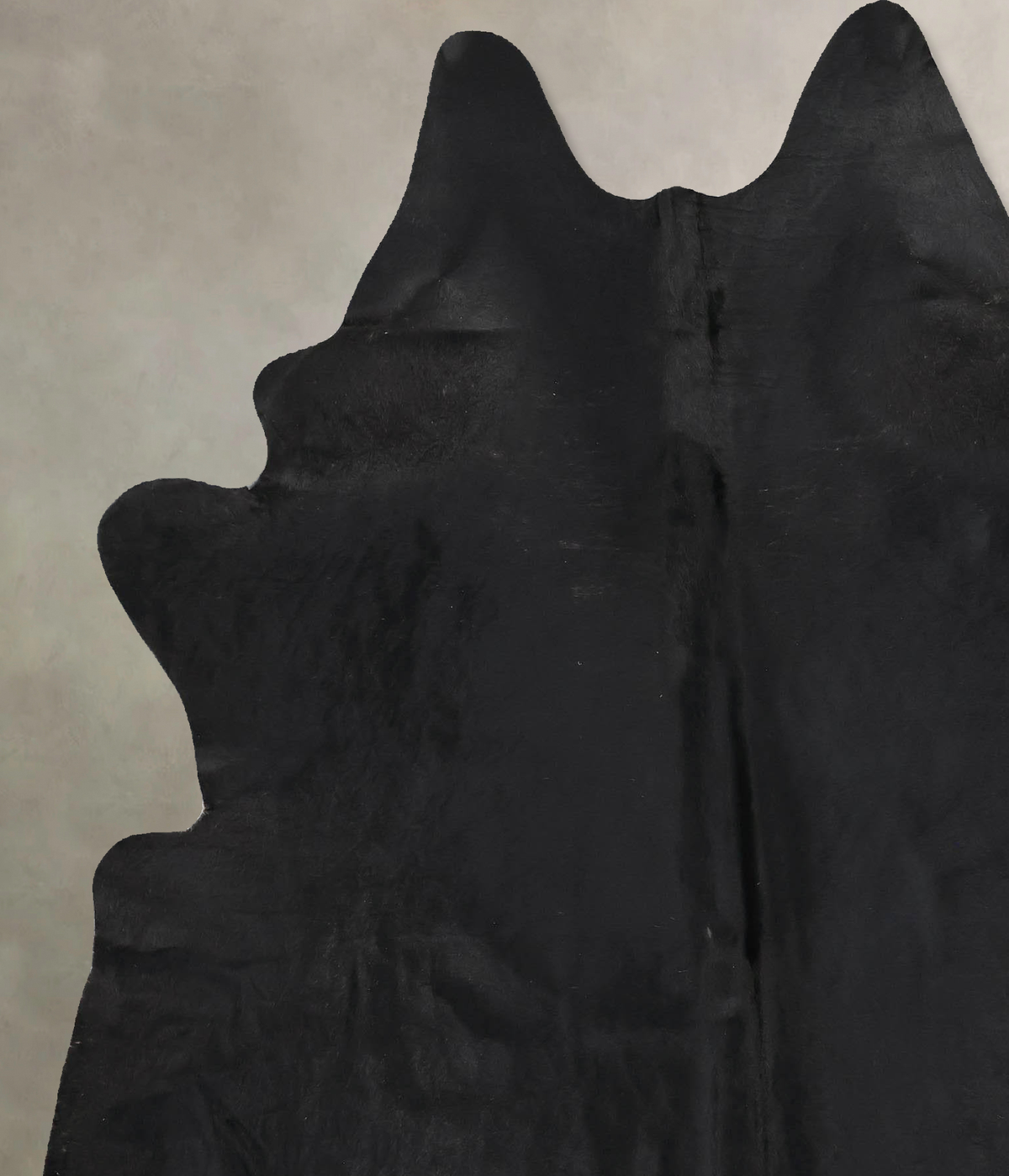 Solid Black Cowhide Rug #B12785