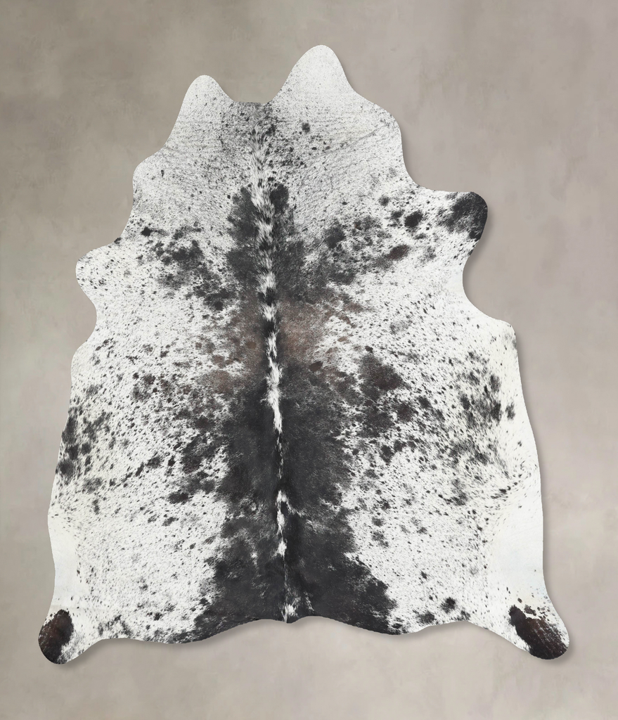 Salt and Pepper Black X-Large Brazilian Cowhide Rug 6'8"H x 6'2"W #B12788 by Hudson Hides