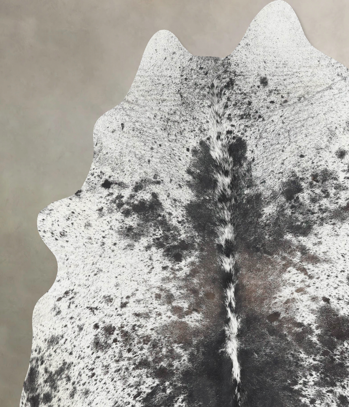 Salt and Pepper Black X-Large Brazilian Cowhide Rug 6'8"H x 6'2"W #B12788 by Hudson Hides