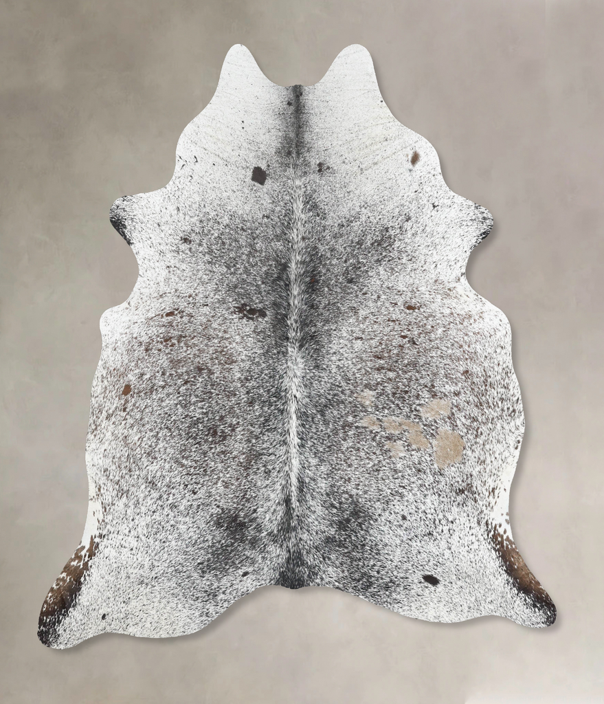 Salt and Pepper Black X-Large Brazilian Cowhide Rug 7'5"H x 6'5"W #B12789 by Hudson Hides