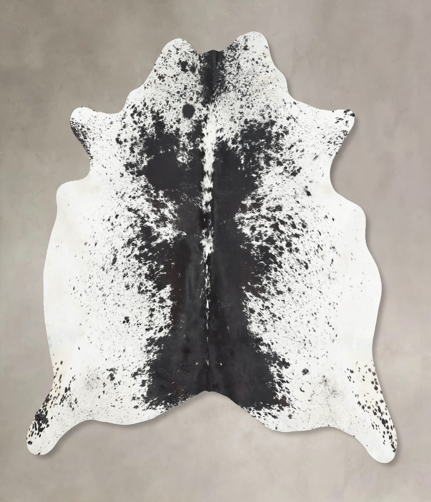 Salt and Pepper Black X-Large Brazilian Cowhide Rug 6'8"H x 6'4"W #B12792 by Hudson Hides