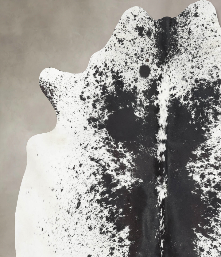 Salt and Pepper Black X-Large Brazilian Cowhide Rug 6'8"H x 6'4"W #B12792 by Hudson Hides