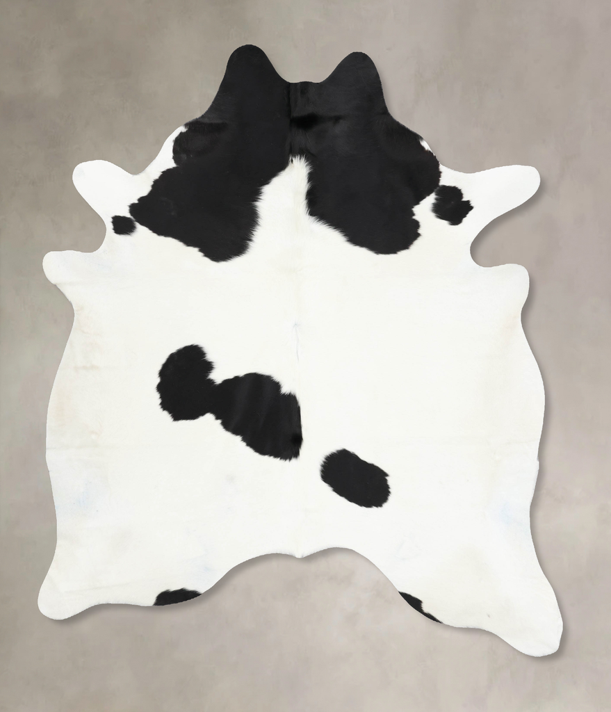 Black and White X-Large Brazilian Cowhide Rug 7'8"H x 6'4"W #B12802 by Hudson Hides
