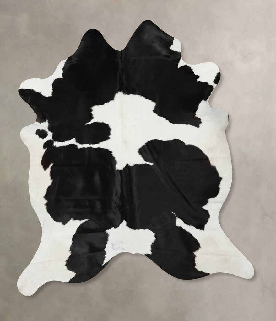 Black and White XX-Large Brazilian Cowhide Rug 7'9"H x 6'9"W #B12817 by Hudson Hides