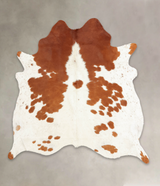 Brown and White X-Large Brazilian Cowhide Rug 6'9"H x 6'4"W #B1282 by Hudson Hides