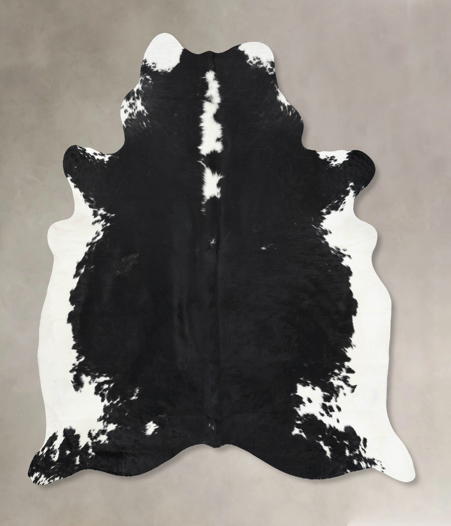 Black and White XX-Large Brazilian Cowhide Rug 7'10"H x 6'7"W #B12820 by Hudson Hides