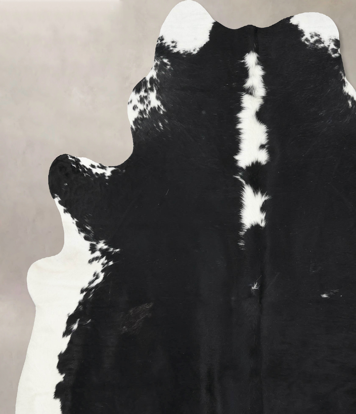 Black and White XX-Large Brazilian Cowhide Rug 7'10"H x 6'7"W #B12820 by Hudson Hides
