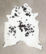 Black and White XX-Large Brazilian Cowhide Rug 8'0"H x 7'1"W #B12826 by Hudson Hides