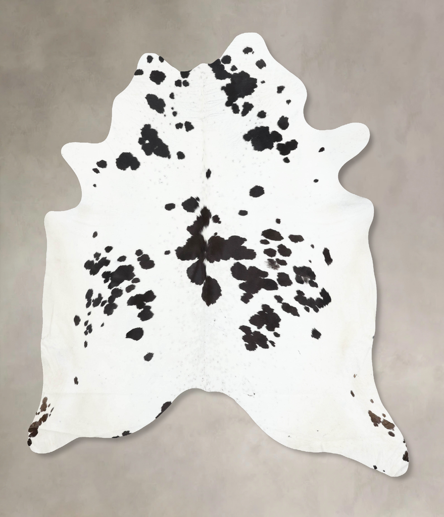 Black and White XX-Large Brazilian Cowhide Rug 8'0"H x 7'1"W #B12826 by Hudson Hides