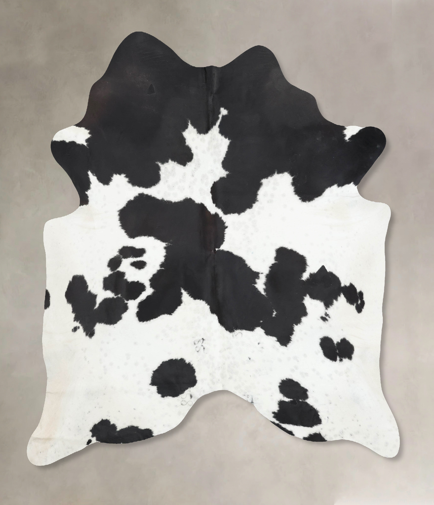 Black and White X-Large Brazilian Cowhide Rug 7'7"H x 6'2"W #B12828 by Hudson Hides