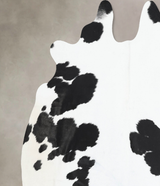 Black and White X-Large Brazilian Cowhide Rug 7'1"H x 6'11"W #B12832 by Hudson Hides