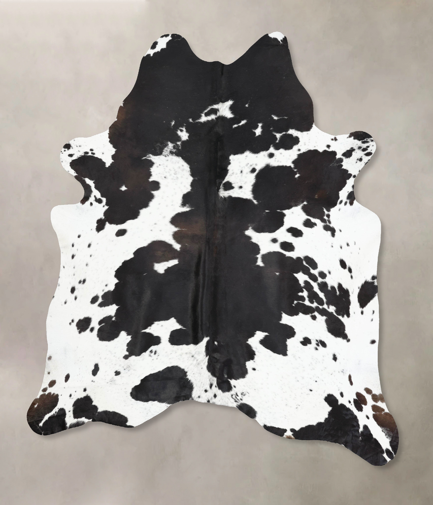 Black and White XX-Large Brazilian Cowhide Rug 8'1"H x 6'8"W #B12834 by Hudson Hides