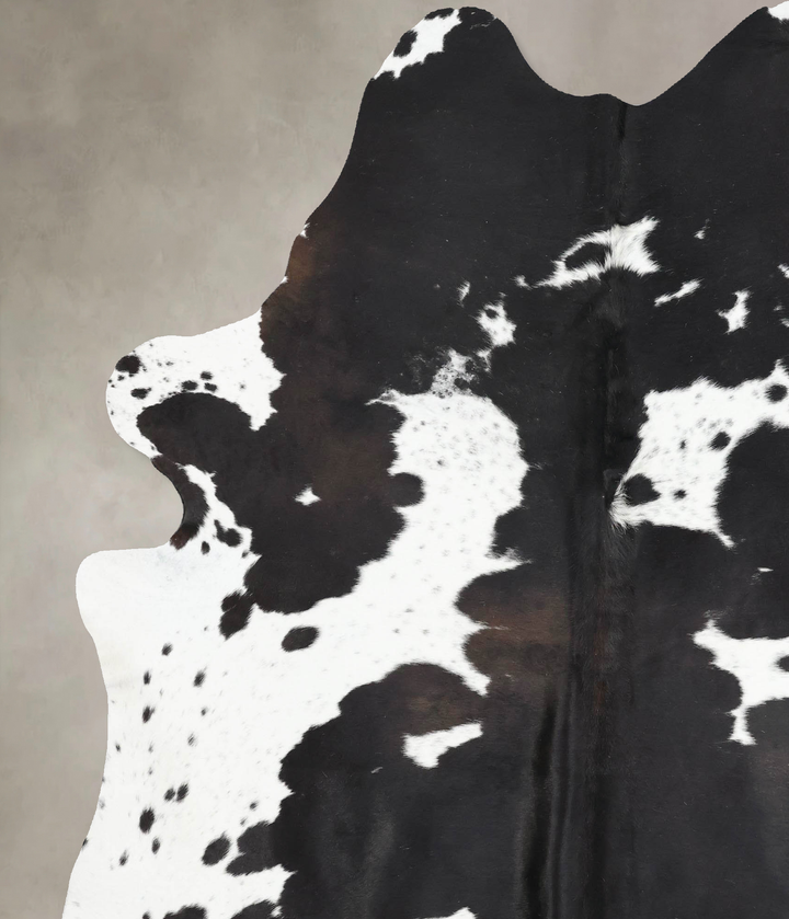 Black and White XX-Large Brazilian Cowhide Rug 8'1"H x 6'8"W #B12834 by Hudson Hides