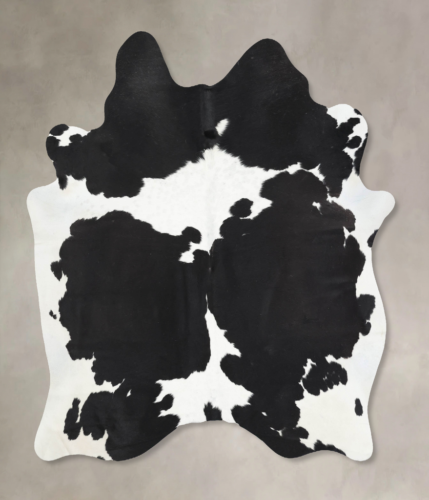Black and White X-Large Brazilian Cowhide Rug 7'1"H x 6'0"W #B12835 by Hudson Hides