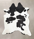 Black and White XX-Large Brazilian Cowhide Rug 8'7"H x 6'9"W #B12837 by Hudson Hides