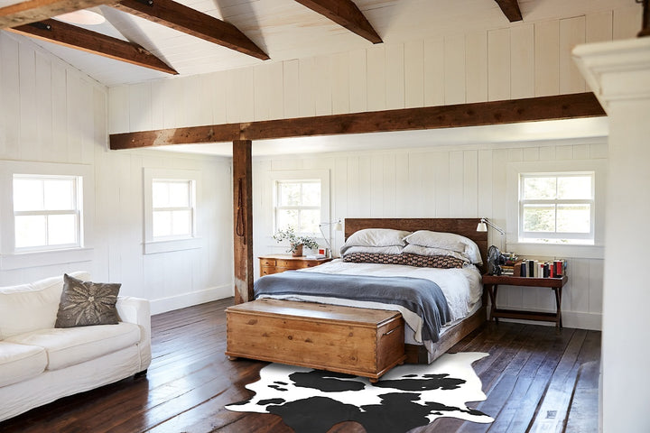 Black and White XX-Large Brazilian Cowhide Rug 8'7"H x 6'9"W #B12837 by Hudson Hides