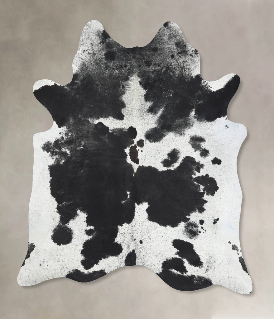 Black and White XX-Large Brazilian Cowhide Rug 8'4"H x 7'0"W #B12838 by Hudson Hides