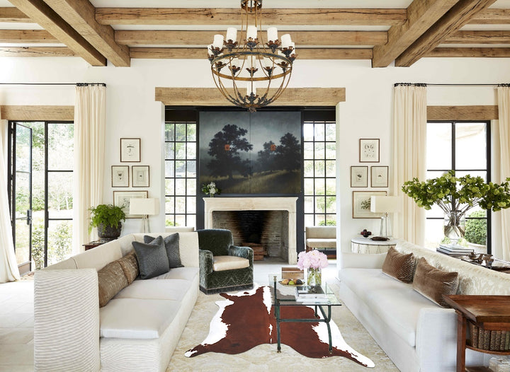 Hereford XX-Large Brazilian Cowhide Rug 9'2"H x 7'8"W #B12841 by Hudson Hides