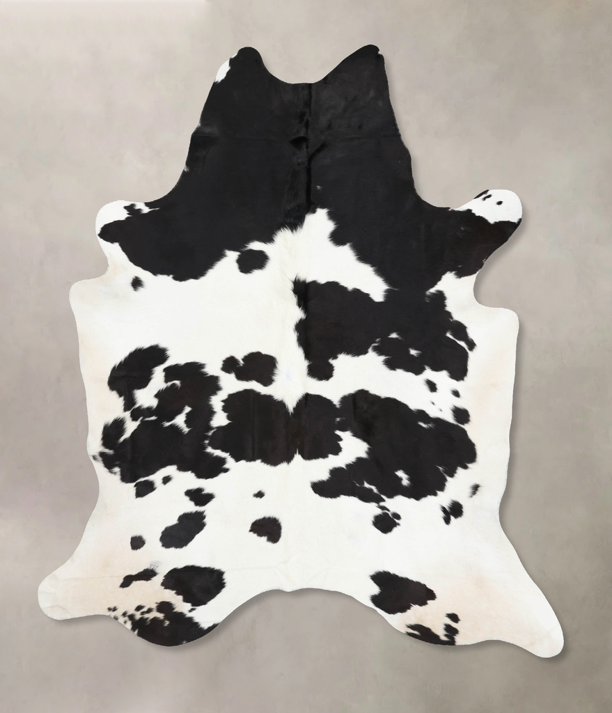 Black and White XX-Large Brazilian Cowhide Rug 8'1"H x 6'7"W #B12844 by Hudson Hides