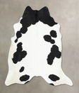 Black and White X-Large Brazilian Cowhide Rug 7'1"H x 6'10"W #B12847 by Hudson Hides