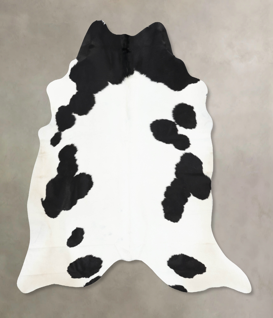 Black and White X-Large Brazilian Cowhide Rug 7'1"H x 6'10"W #B12847 by Hudson Hides