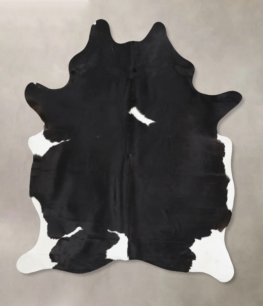 Black and White X-Large Brazilian Cowhide Rug 8'1"H x 6'0"W #B12849 by Hudson Hides