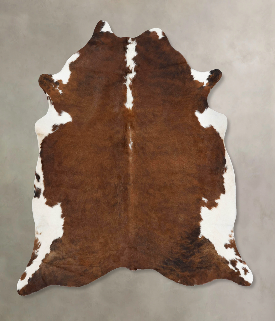 Tricolor X-Large Brazilian Cowhide Rug 7'2"H x 6'11"W #B12862 by Hudson Hides