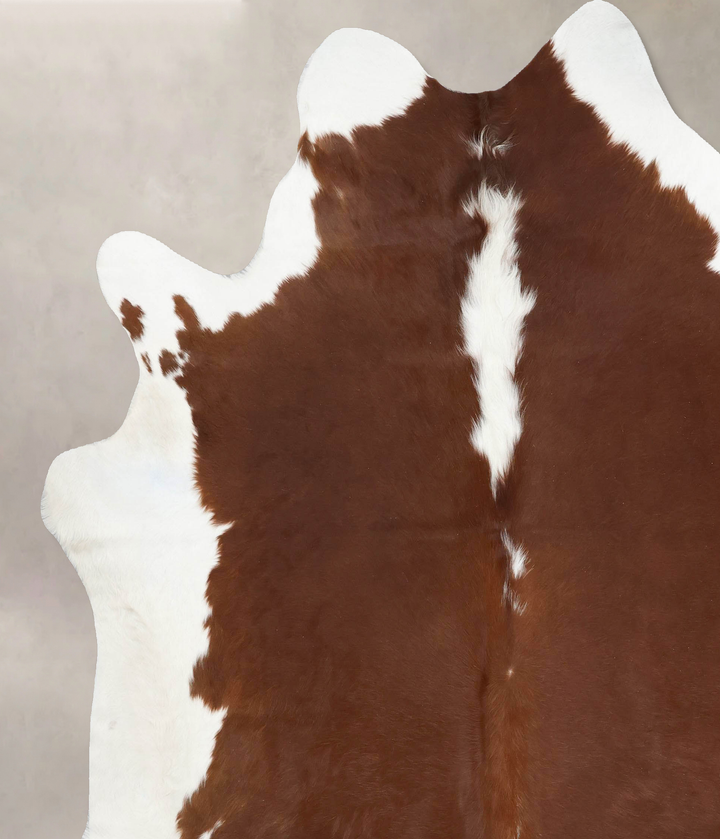 Brown and White XX-Large Brazilian Cowhide Rug 8'4"H x 7'7"W #B12867 by Hudson Hides