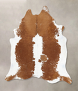 Brown and White XX-Large Brazilian Cowhide Rug 8'2"H x 7'4"W #B12869 by Hudson Hides