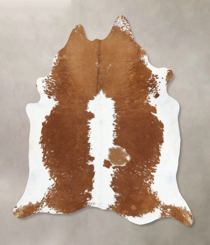 Brown and White XX-Large Brazilian Cowhide Rug 8'2"H x 7'4"W #B12869 by Hudson Hides